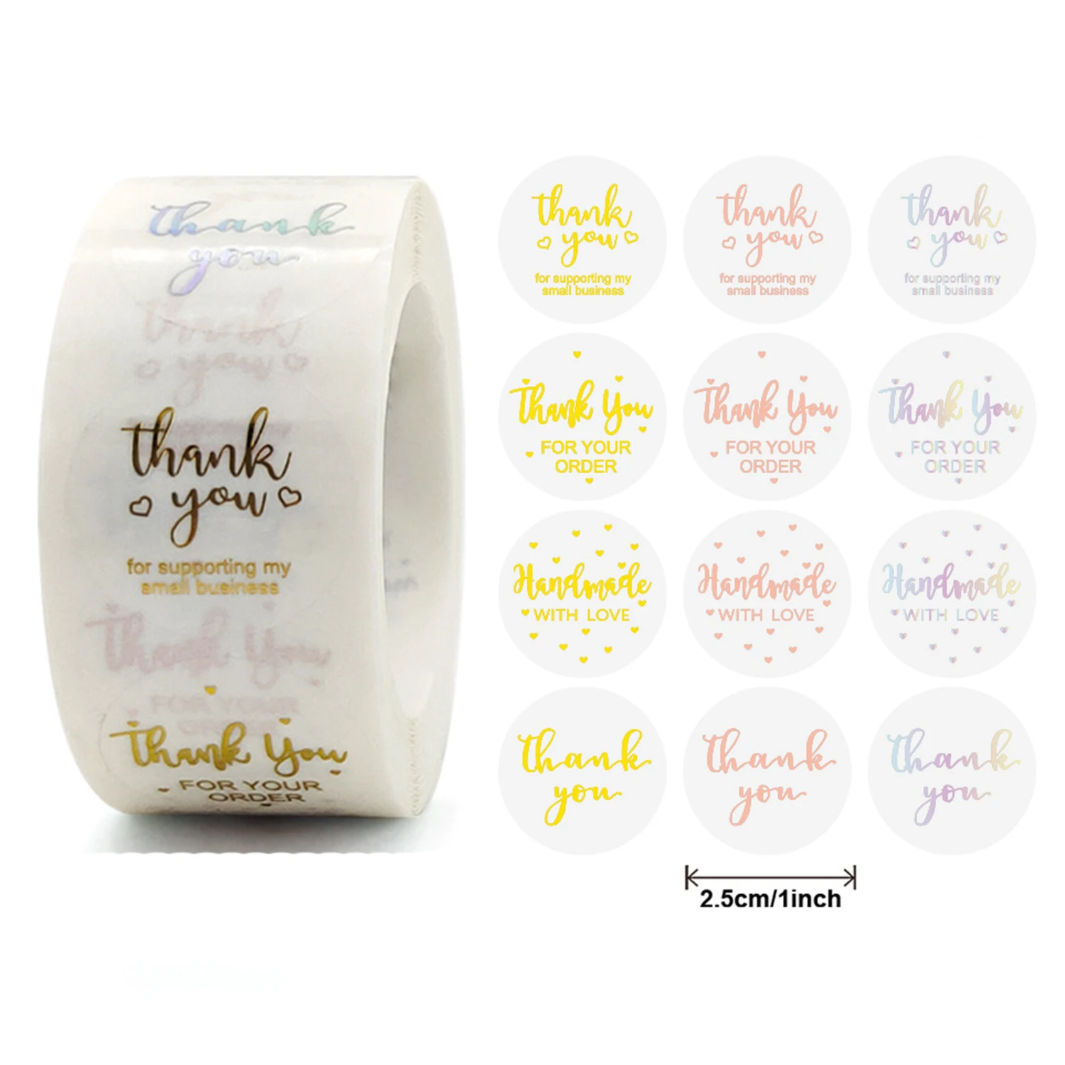 

500 шт., прозрачные золотые наклейки-этикетки из фольги