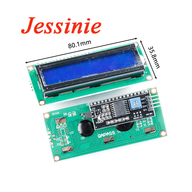 Módulo de tela LCD para Arduino, tela azul, placa adaptadora, PCF8574, IIC, I2C, LCD1602, 1602A