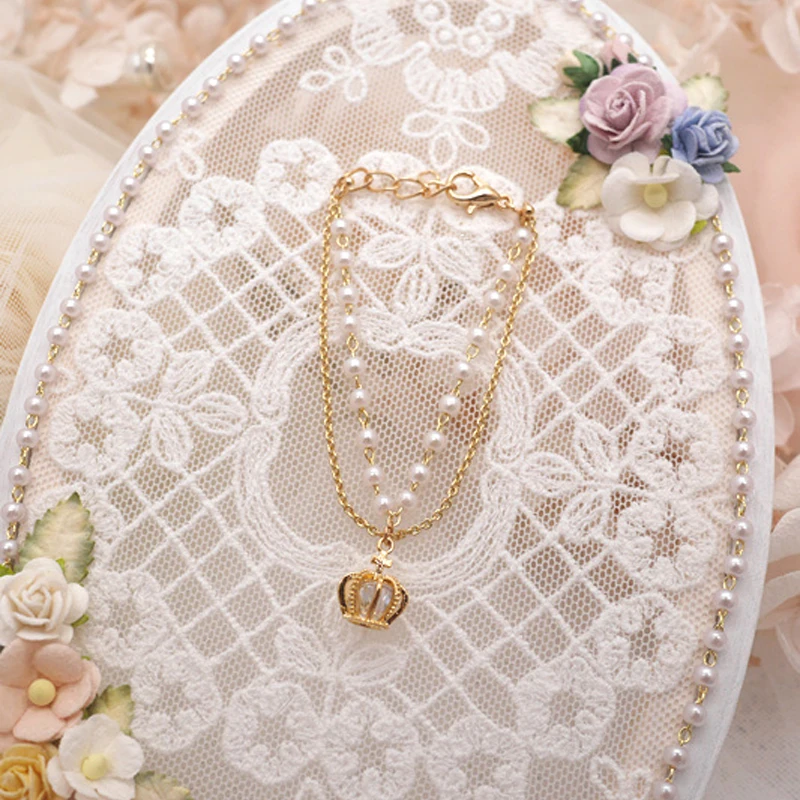 

NEW BJD Doll Necklace Gorgeous Pearl Zircon Stereo Small Crown For 1/3 1/4 Props Doll Accessories