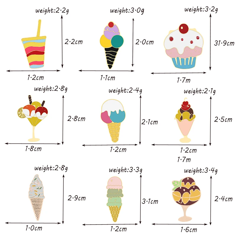 Ice Cream Enamel Pin Custom Cute Cartoon Food Women Summer Brooch Bag Clothes Lapel Pins Badges Fashion Jewelry Gift for Friends
