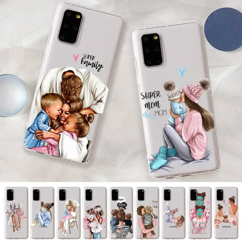 Super Mom Girl Boy Baby Phone Case For Samsung A 51 30s 71 21s 70 10 31 30 52 12 40 S20 21 plus lite UlTRA