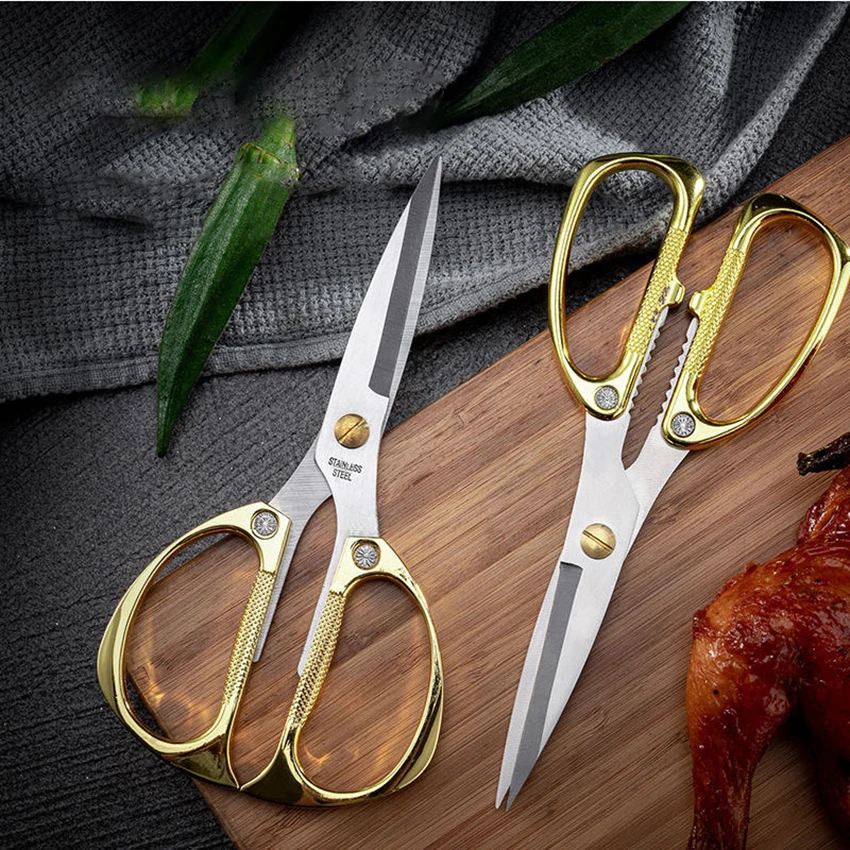 Kitchen Shears Scissors 19cm Stainless Steel Food Scissors for Herbs Chicken Meat Poultry Vegetable Fish Multipurpose Scissors