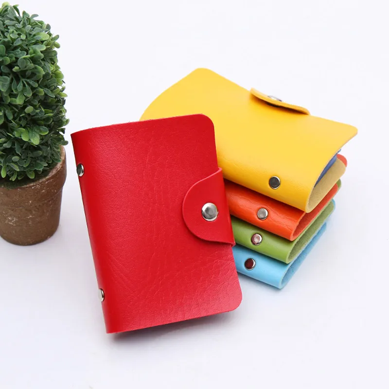 Fashion Credit Card Holder Men Women Travel Cards Wallet PU Leather Buckle Business ID Card Holders EIG88