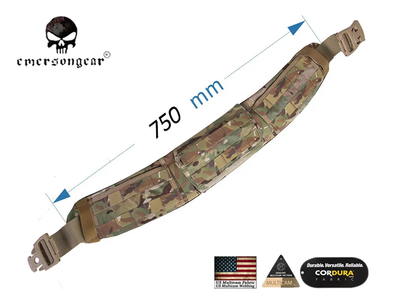 Emersongear-AVS Low Profile Padded Molle Waist Belt, Combat Tactical Waistband, EM9295