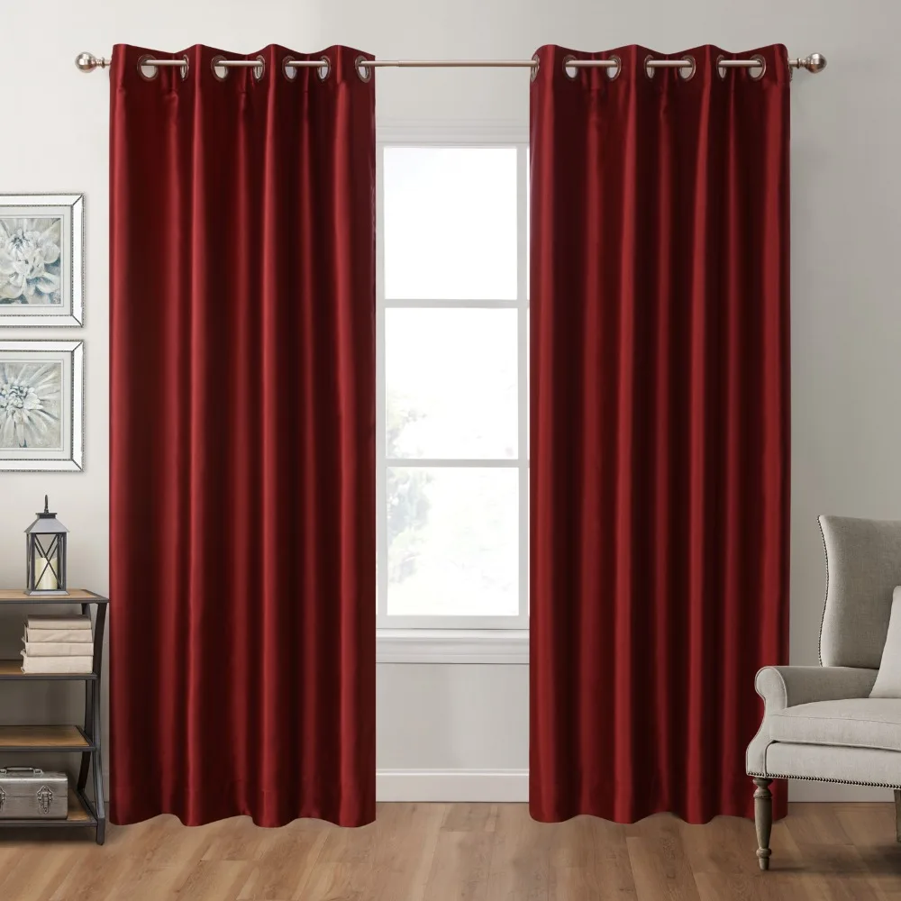 Grommet Top Drapes 2 Panel Set Room Darkening Thermal Insulated Blackout Window Treatments