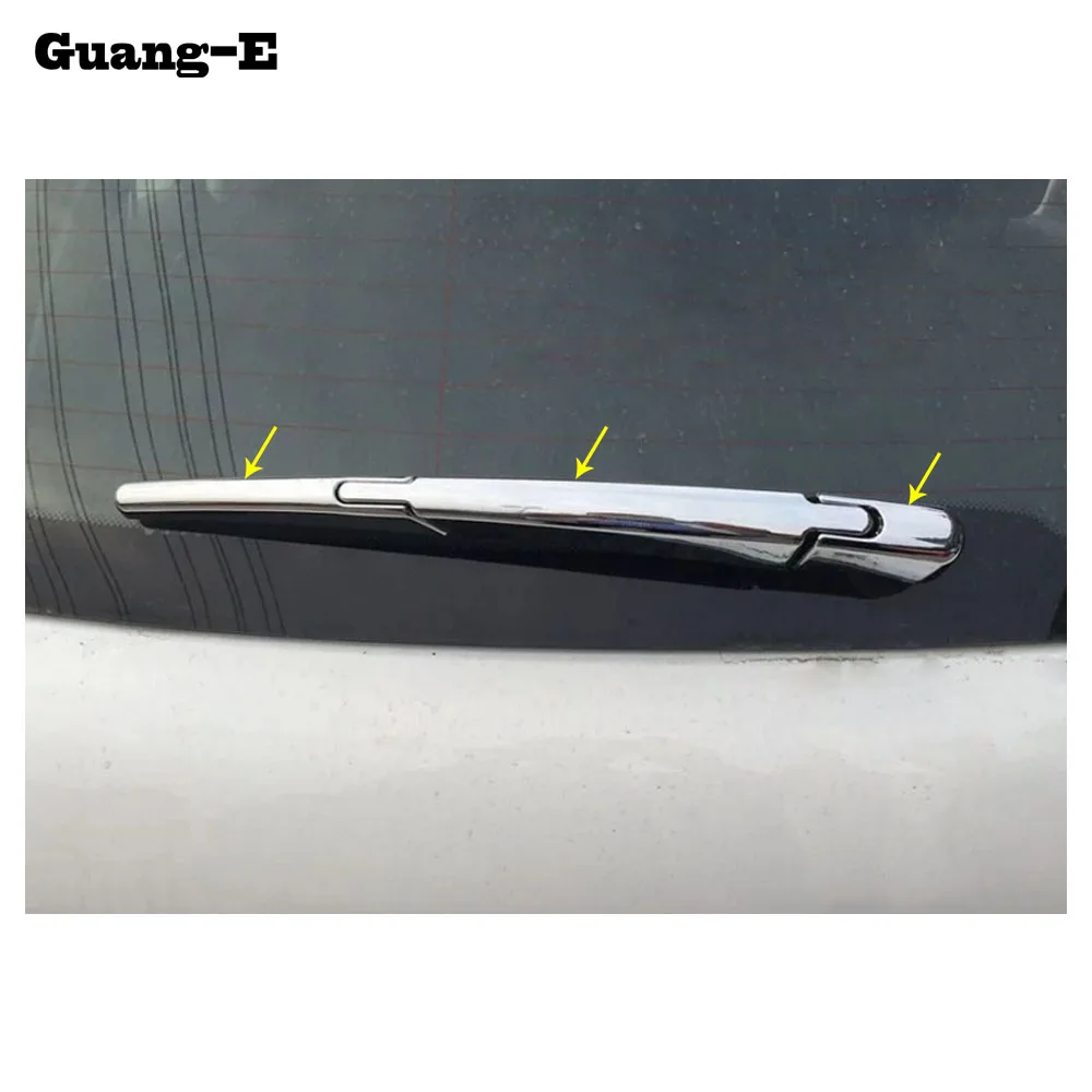 Car ABS Chrome Rear Back Glass Wiper Nozzle Cover Frame Trim Tail Window 3pcs For Peugeot 2008 2014 2015 2016 2017 2018