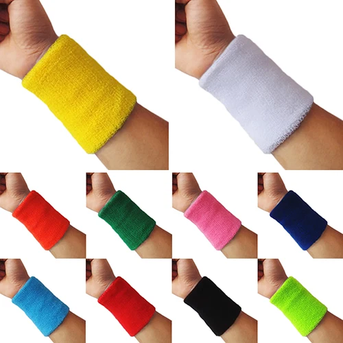 1Pc Sports Wrist Sweatband Tennis Fitness Wristband Volleyball Gym Wrist Brace Support Sweat Band Hand Towel Bracelet Protector