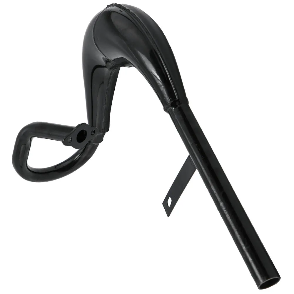 Black Pipe Exhaust Muffler Black Fit For 50cc 80cc Bike Gas Engine Motor Parts Reduce Exhaust Noise Safely Effectively