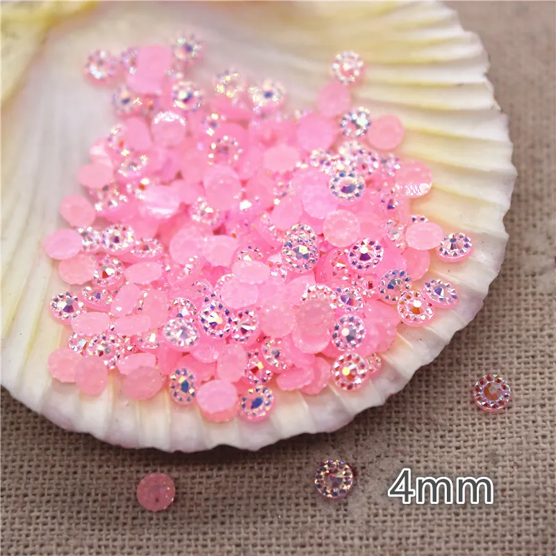 3000 PZ 4mm Bling del Rhinestone Della Resina Rotonda Girasole Flatback Cabochon Pietra Gioielli FAI DA TE/Decorazione Del Mestiere