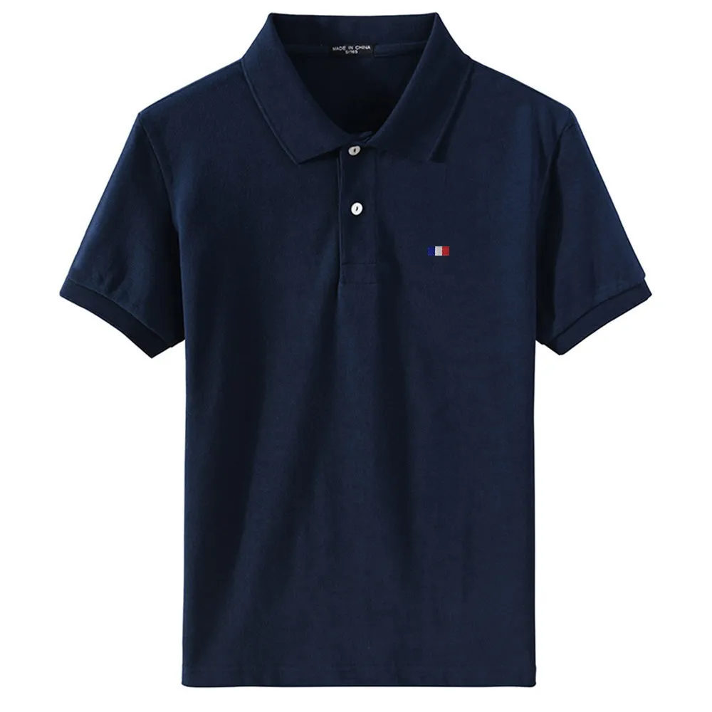 Summer High Quality Mens Polo Shirt 100% Cotton Casual Short Sleeve Polos Homme Fashion Lapel T-shirt Male Tops S-5XL