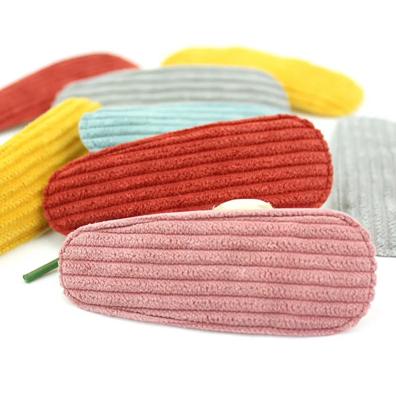 30Pcs 3*8cm Flannelette BB Clip Padded Appliques DIY Baby Headwear Accessories Handmade Hairpin Decor Crafts Wholesale