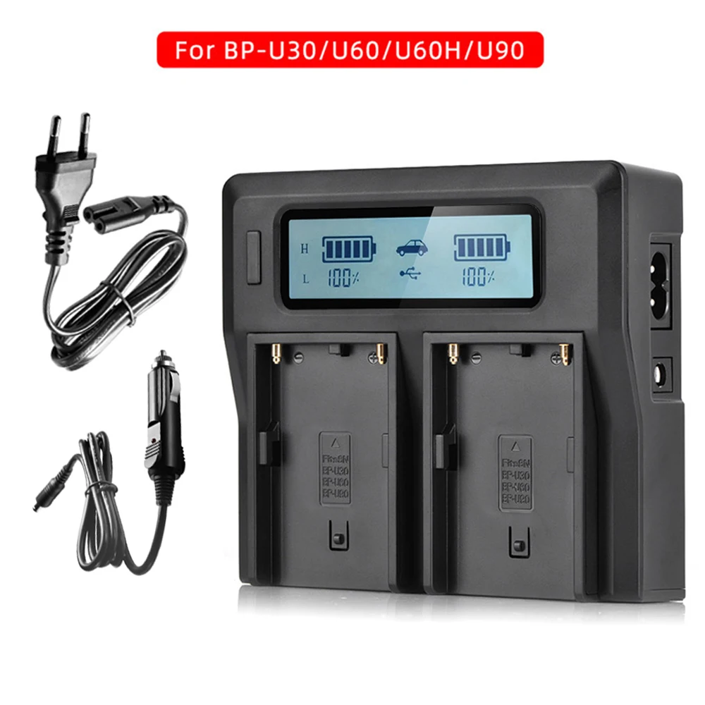 Nowa podwójna ładowarka BP-U30 BP-U60 BP-U65 BP-U90 LCD do Sony PMW-100, 50 PMW-160 PMW-200 PMW-300 PMW-EX1 PMW-EX3 PMW-F3