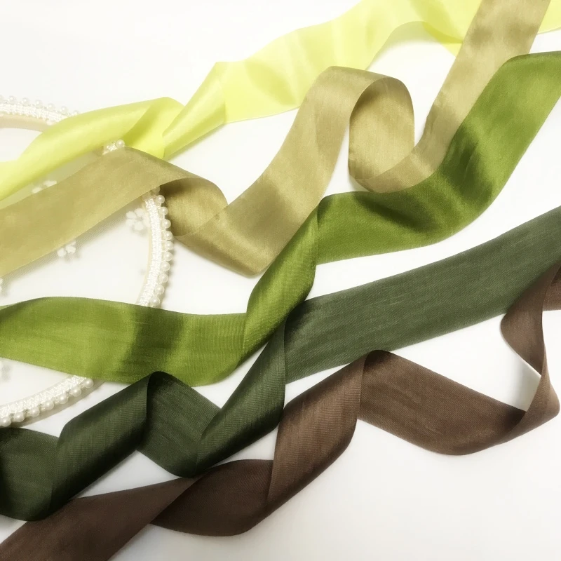 32mm Silk Satin Ribbons mulberry silk ribbon Flower ribbon-Decoration Crafts-Wedding decoration-Gift Christmas Diy Handmade