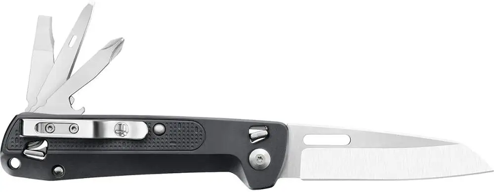 LEATHERMAN, FREE K2/K4 EDC Pocket Knife and Multitool with Magnetic Locking, Aluminum Handles and Pocket Clip