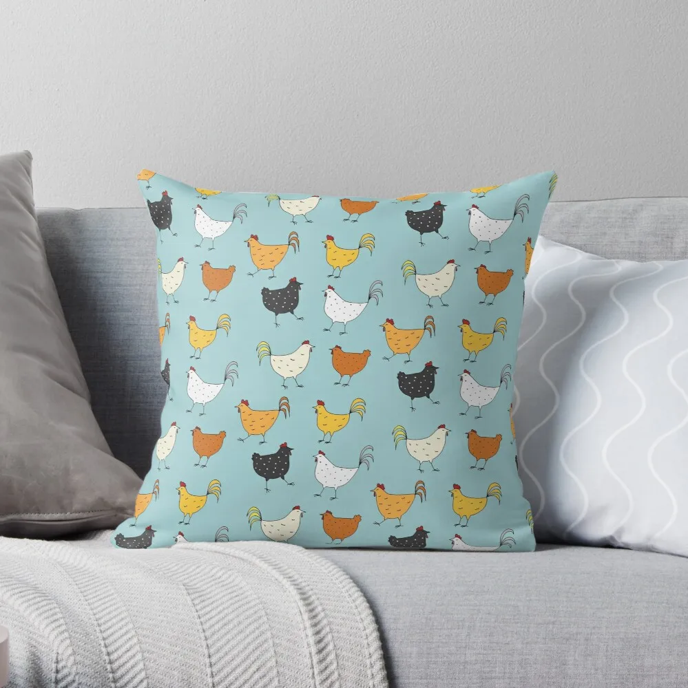 Chicken Pattern Throw Pillow Pillow Case Polyester Home Decora Pillowcases Throw Pillow Case kussensloop almohada poszewka