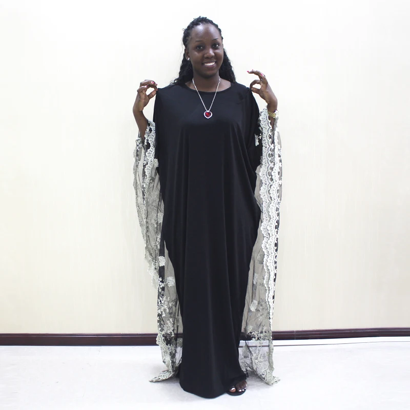 

2019 African Bat-wing Dashiki Long Dresses Women Party Lace Princess Dress