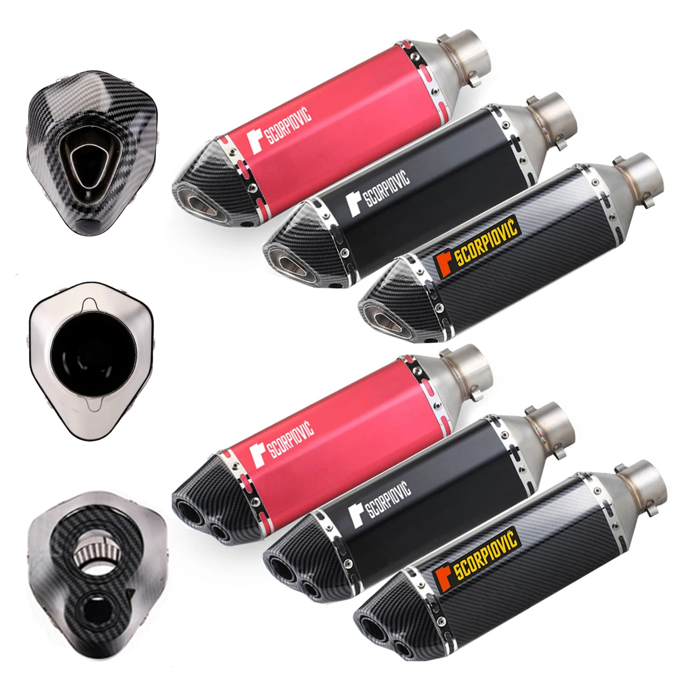 

Double hole 370mm Universal Motorcycle Exhaust Muffler Pipe Escape moto DB killer for Nmax FZ6N R3 R25 Z1000 Z900 MT07