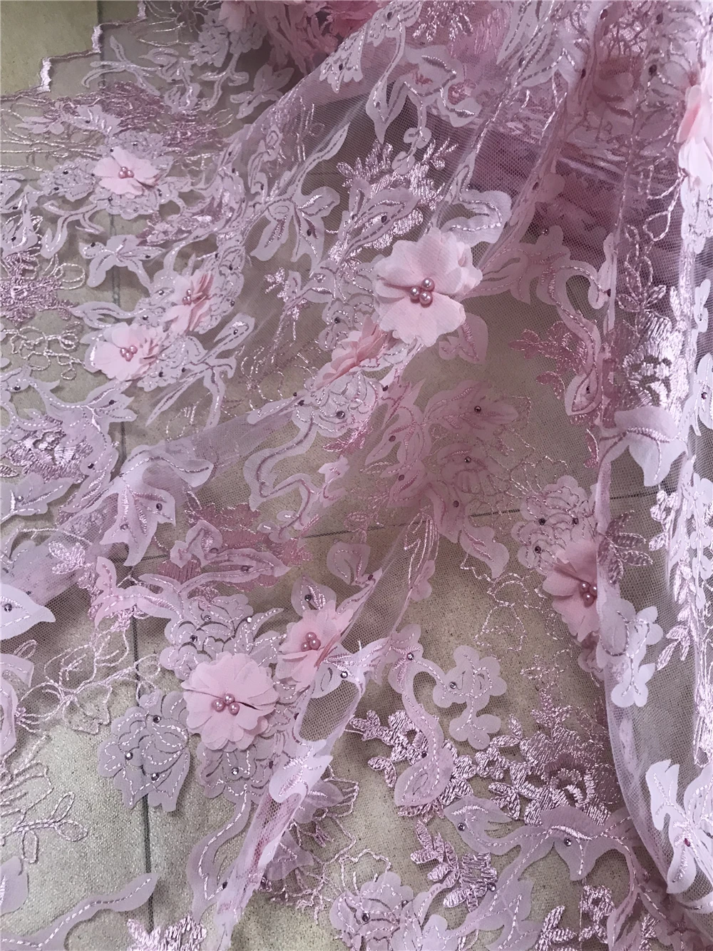 

Hot sale African Lace Fabric ZH-488882 High Quality Tulle Lace Dress For Women Embroidery Beaded Lace Net French Lace Fabric