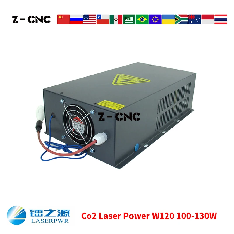 Fuente de alimentación láser Co2, W120, AC90-250V, para tubo láser Co2, 100, 110, 120, 130W, negro, alimentación de Co2, HY PSU