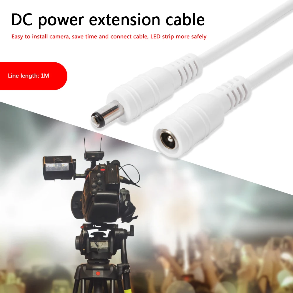 DC 12V Extension Power Cable 0.5/1/2/3/5/10m Power Extension Cord Cables for Wifi/AHD/IP Security Cams CCTV Camera 5.5*2.1mm