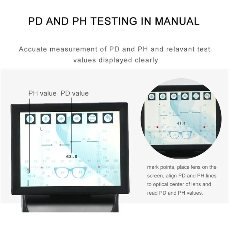 8 Inch Touch Screen Digital Lensmeter Auto Lensometer Focimeter Lensometro D908A With Aluminum Carry Case