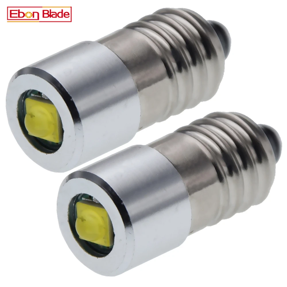 Pair E10 1447 LED Flashlight Bulb Lamp 3V 4.5V 6V 12V 18V 24V XBD 3W Screw Replacement Torch Work White Light 3 Volt 6 Volt DC