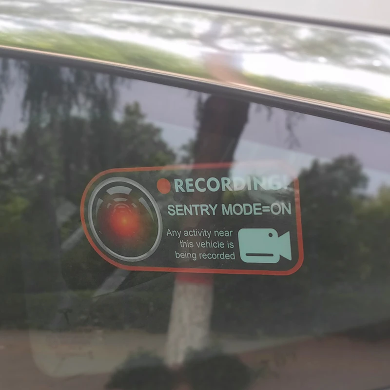 Car Sentry Mode Recorder Static Sticker Recording Reminder Interior Window Sticker Modified For Tesla Model 3 X S Y Accessories