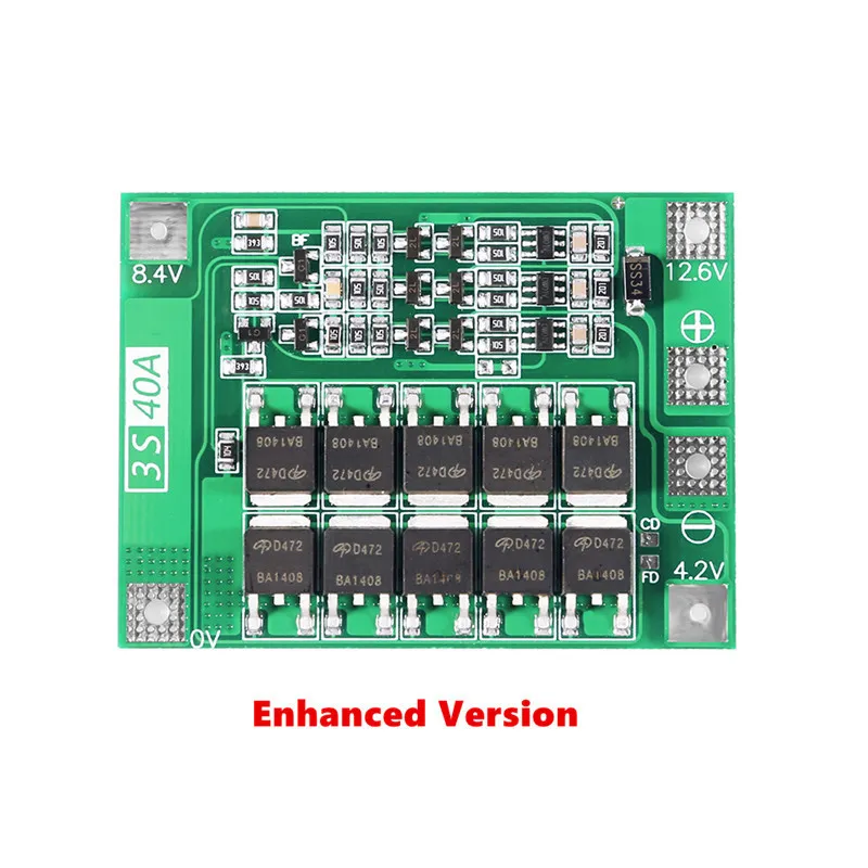 3S/4S 40A Li-ion Lithium Battery Charger Protection Board 18650 BMS For Drill Motor 11.1V 12.6V Enhance/Balance