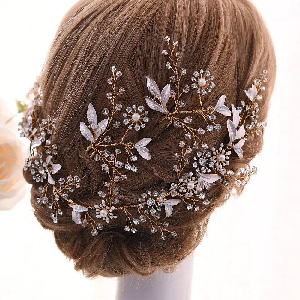 

HP294 Bride Headwear Wedding Hair Accessories Diamond Jewelry Tiara Girl Headband Hair Pins Set Bridesmaid Hair Accessory