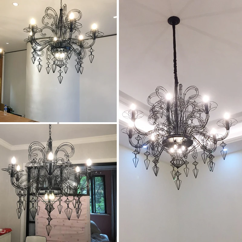 2026 Baroque Black White Designer Suspension Luminaire Lampen Hanging Lamps LED Pendant Lamp.Pendant light For Foyer