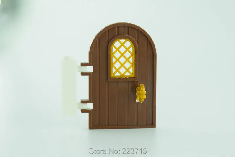 *Wooden door 1x4x6 w. window sets* 2sets YI19  DIY enlighten block brick part No.64390 Compatible With Other Assembles Particles