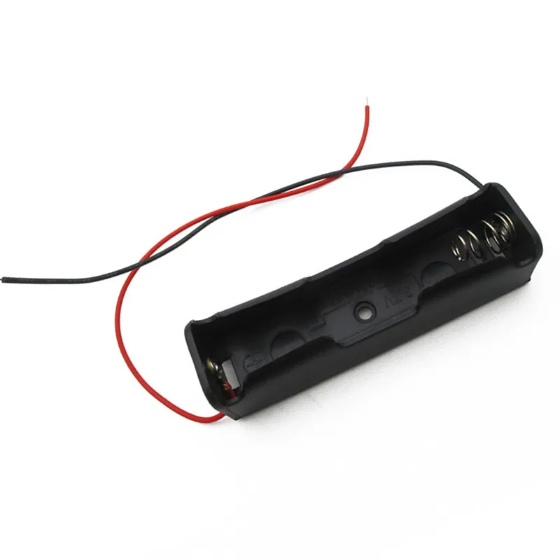 Hot!!! Portable 18650 Battery Storage Plastic  Case Box Holder for 1 Piece 18650 Battery Black with Wire Leads Black Accessory