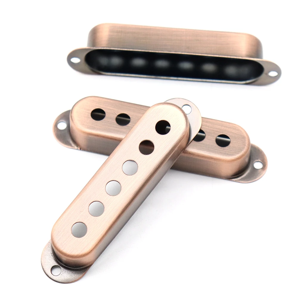 3 pcs Brass Electric Guitar Single Pickup Covers 48mm/50mm/52mm for ST SQ Guitar Accessories Parts Bronze/Red Copper