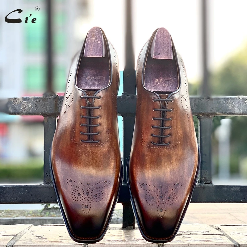 cie Handmade Calf Leather Outsole Men Dress Shoe Goodyear Welted Full Grain Calf Leather Oxford Men Office Business Shoes OX810