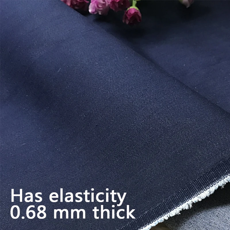 100cm*140cm Elasticity Denim Cotton Fabric Thick Jeans Cloth DIY Jacket Shirts dress dark blue Denim sewing patchwork quilting