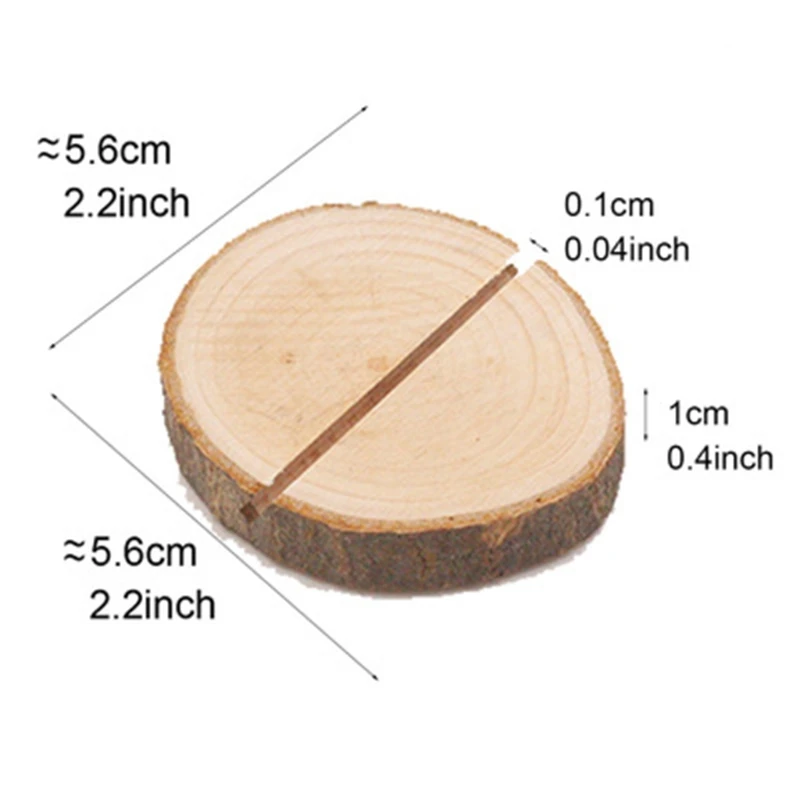 HX6A 소박한 나무 장소 카드 홀더 테이블 번호 스탠드 이름 카드 사진 클립, 결혼식 파티용