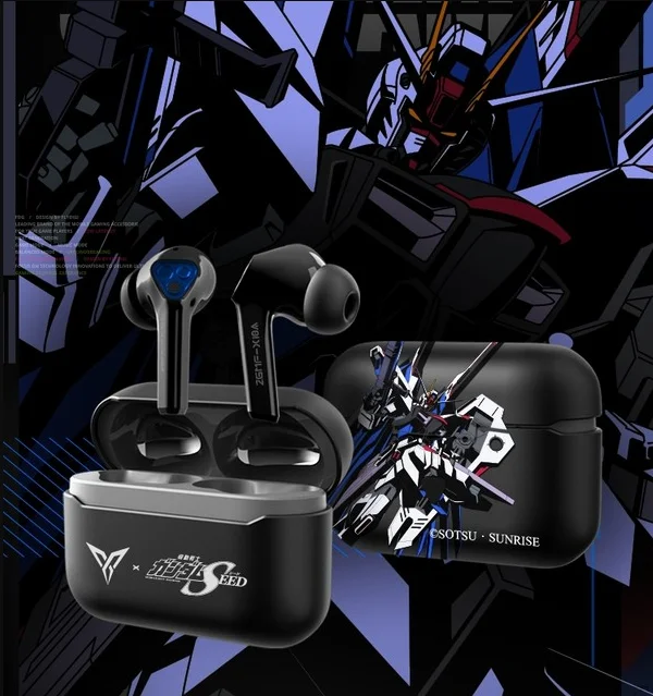 FlyDiGi Cyberfox T1 Gundam Bluetooth Wireless TWS earphones Low Delay In-ear noise cancelling touch game E-sports headphones