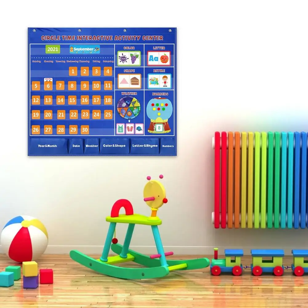 Trẻ Em Hình Tròn Thời Gian Trung Tâm Bỏ Túi Đồ Bộ Trẻ Em Giáo Dục Học Màu Sắc Lịch Đếm Từ Ngữ Vần Hình Túi Bảng Xếp Hạng