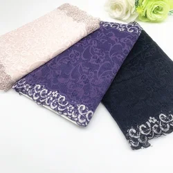 3y/lot Width 21.80cm Shimmer Thick Elastic Stretch Lace trim Skirt Hem Underwear Sewing Craft DIY Apparel Fabrics Lace Lingerie