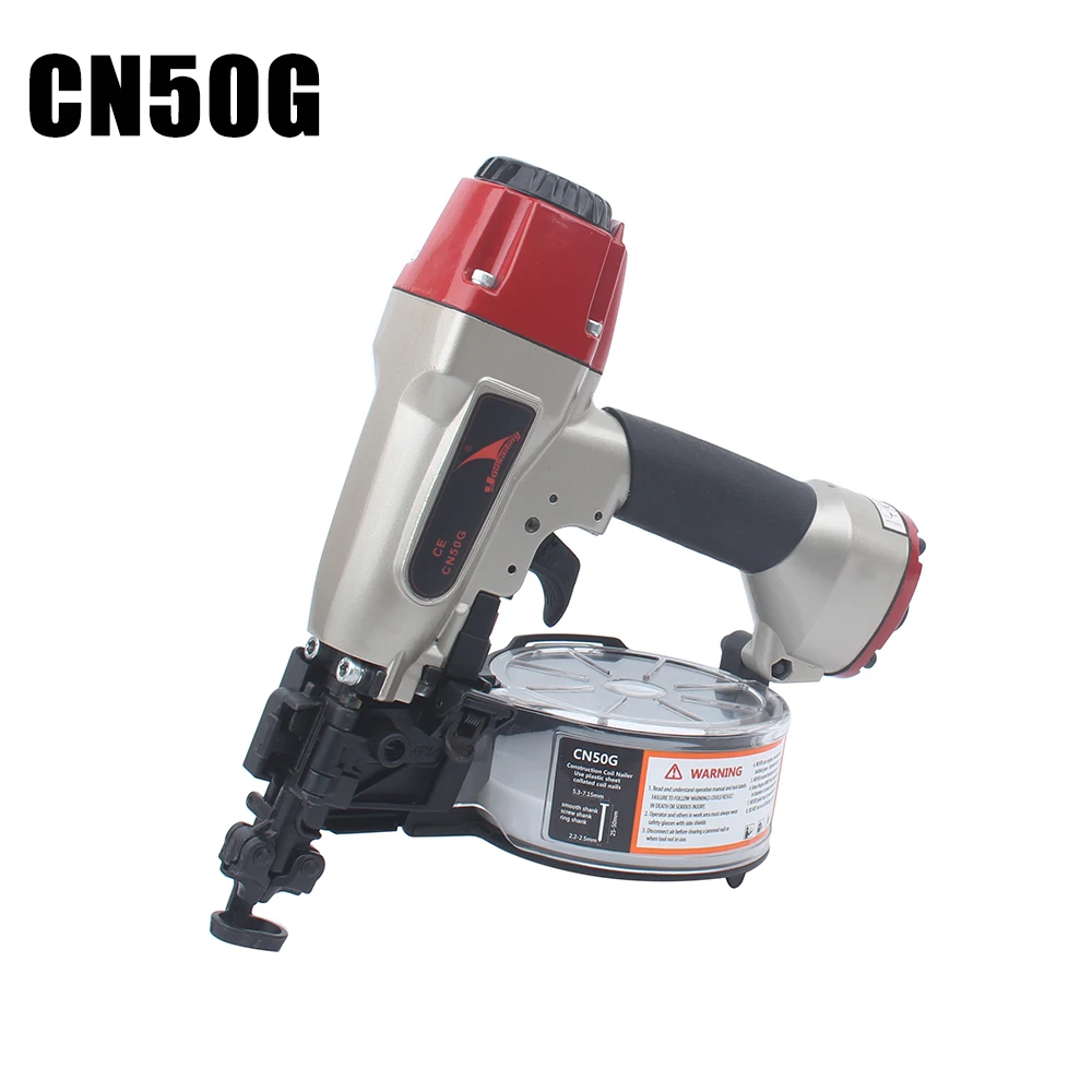 Quality YOUSAILING CN50G Pneumatic Construction Coil Nailer Roll Nail Gun Nail Depth Adjustable