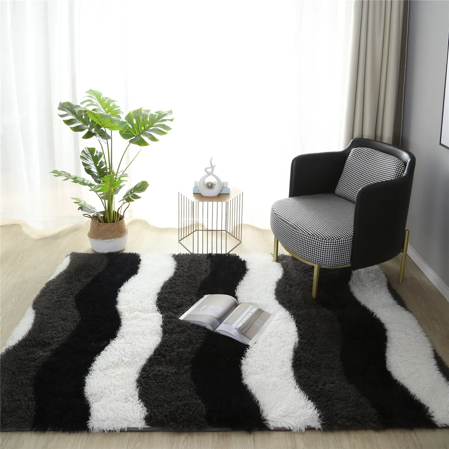 Ultra Soft Fluffy Area Rugs for Living Room Luxury Shag Rug Faux Fur Non-Slip Tie-Dyed Floor Carpet Home Decor Rug Kids Play Mat