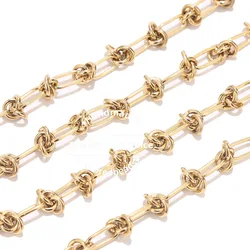 1 Meter Stainless Steel Gold Chunky Knot Chain DIY Handmade Men Necklace Bracelet Chains Supplies