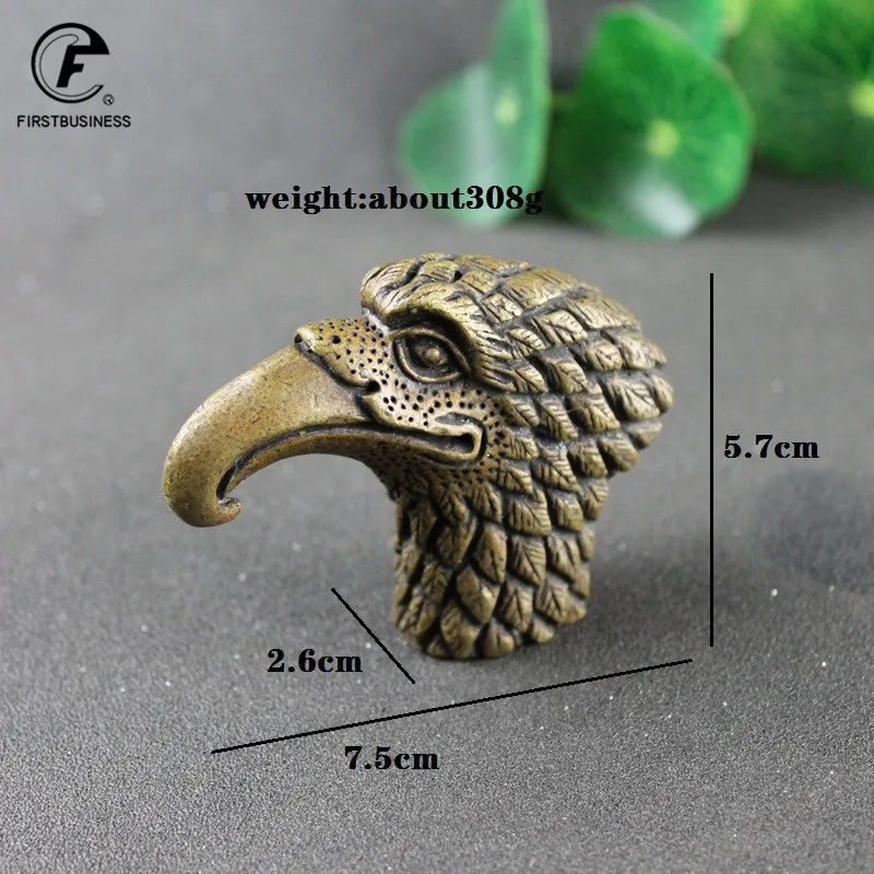 Vintage Copper Eagle Head Figurines Desk Decorations Accessories Handmade Brass Animal Ornaments Home Decors Crafts Tea Pets