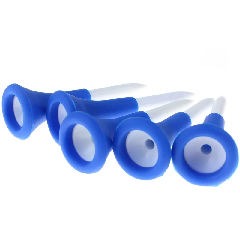 تي شيرت جولف بلاستيكي مقاس 2-1/8 بوصة، 2-3/4 بوصة، 3-1/4 بوصة مع وسادة مطاطية علوية - متين للغاية للاستخدام على المدى الطويل 50 قطعة/الحزمة