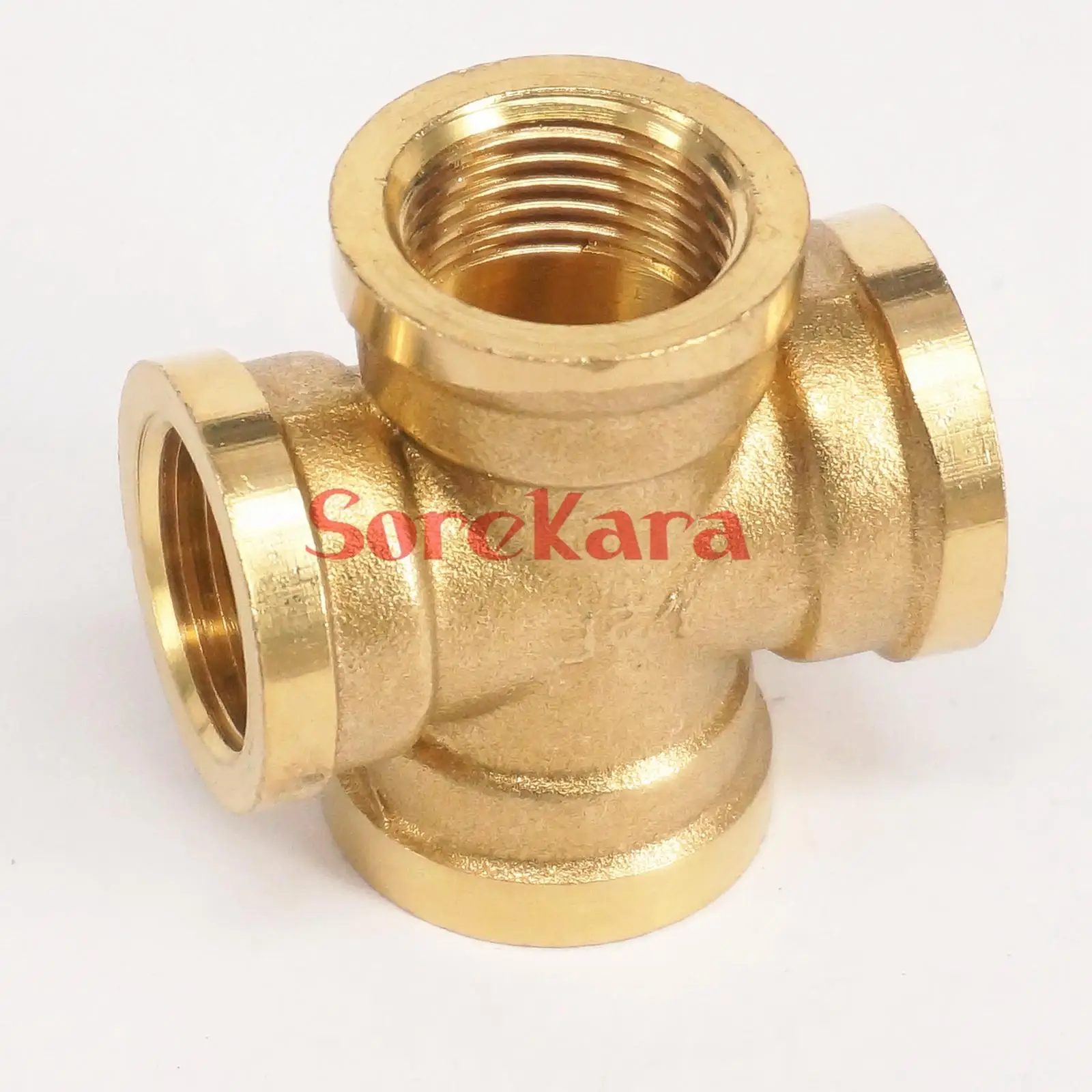 Cross 4 Ways Brass Pipe fitting Coupler Connector Equal Female 3/4