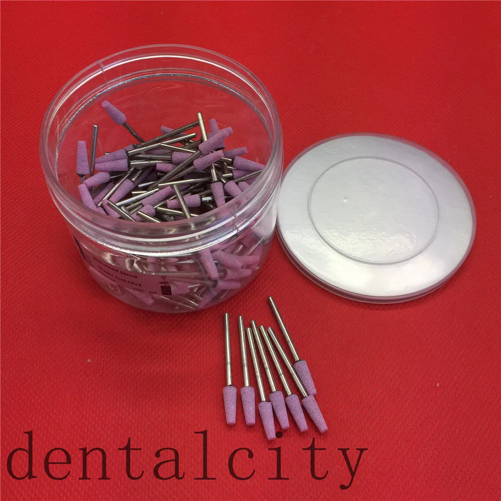 100pcs sharp Gravel Ceramic Mounted Point Burs Polisher 2.35mm Dental lab Materials