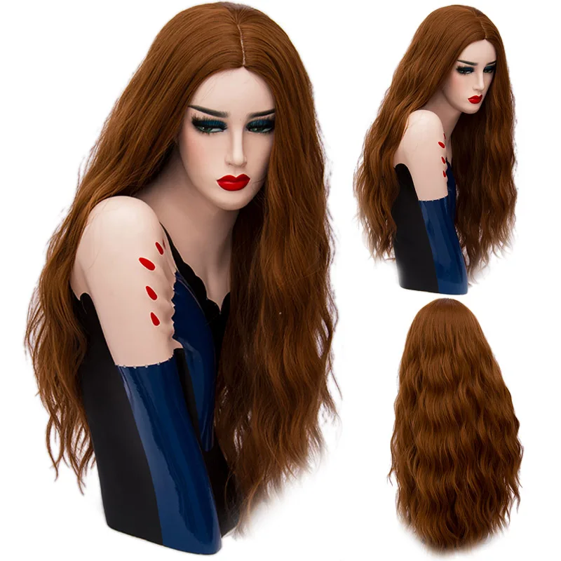 MSIWIGS Long Pink Wavy Wig Cosplay
