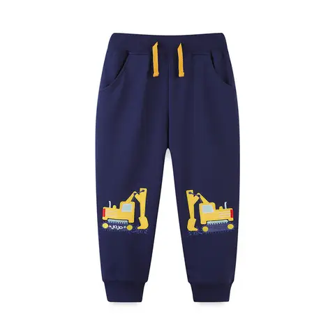 Metri di salto Nuovo arrivo Autunno Inverno Ragazzi Pantaloni sportivi Ricamo Escavatori Moda Pantaloni per bambini Pantaloni Abbigliamento per bambini