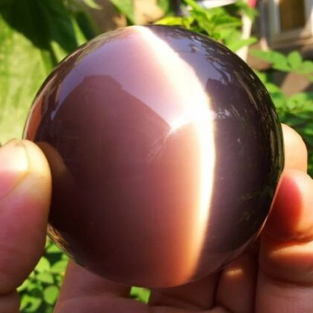Natural Cat Eyes Ball Quartz Crystal Sphere 40mm Gemstone Healing Healing Ornament Home Office Decor Crafts
