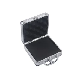 Small Toolbox 170x160x70mm Aluminum Tool Box Portable Instrument Box Storage Case with Lining Foam Handheld Impact Resistant